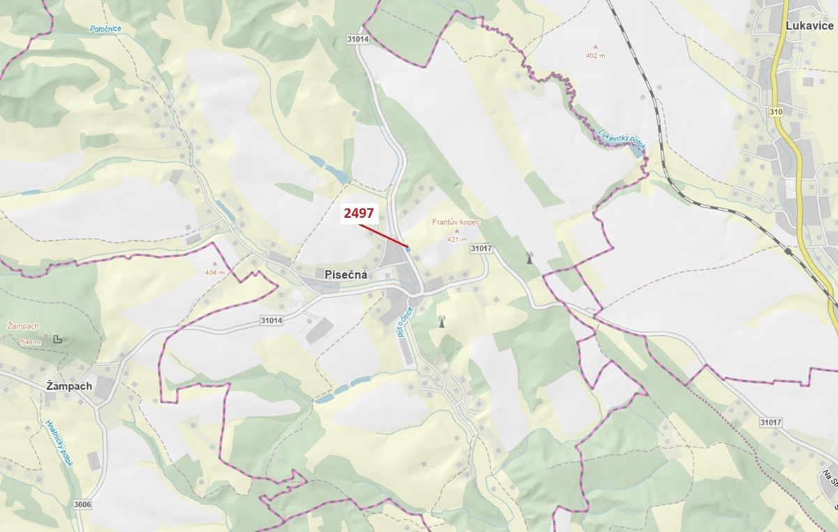 Dražba lesa 797 m², Písečná – fotka 1 z 3