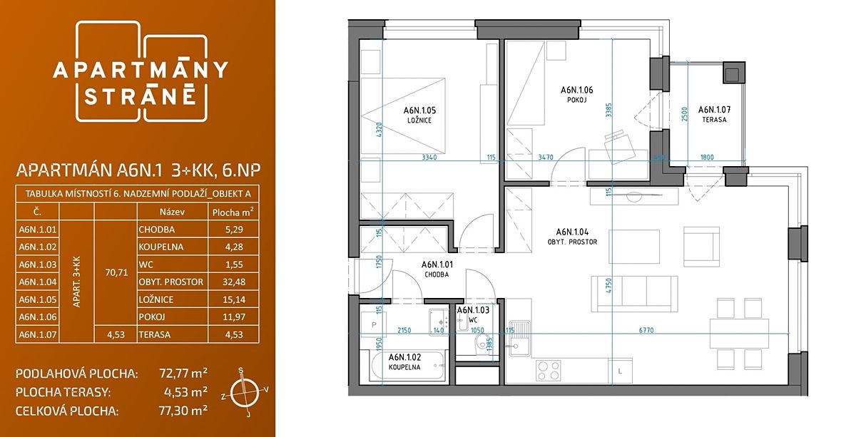 Pronájem bytu 3+kk 73 m² – fotografie 2