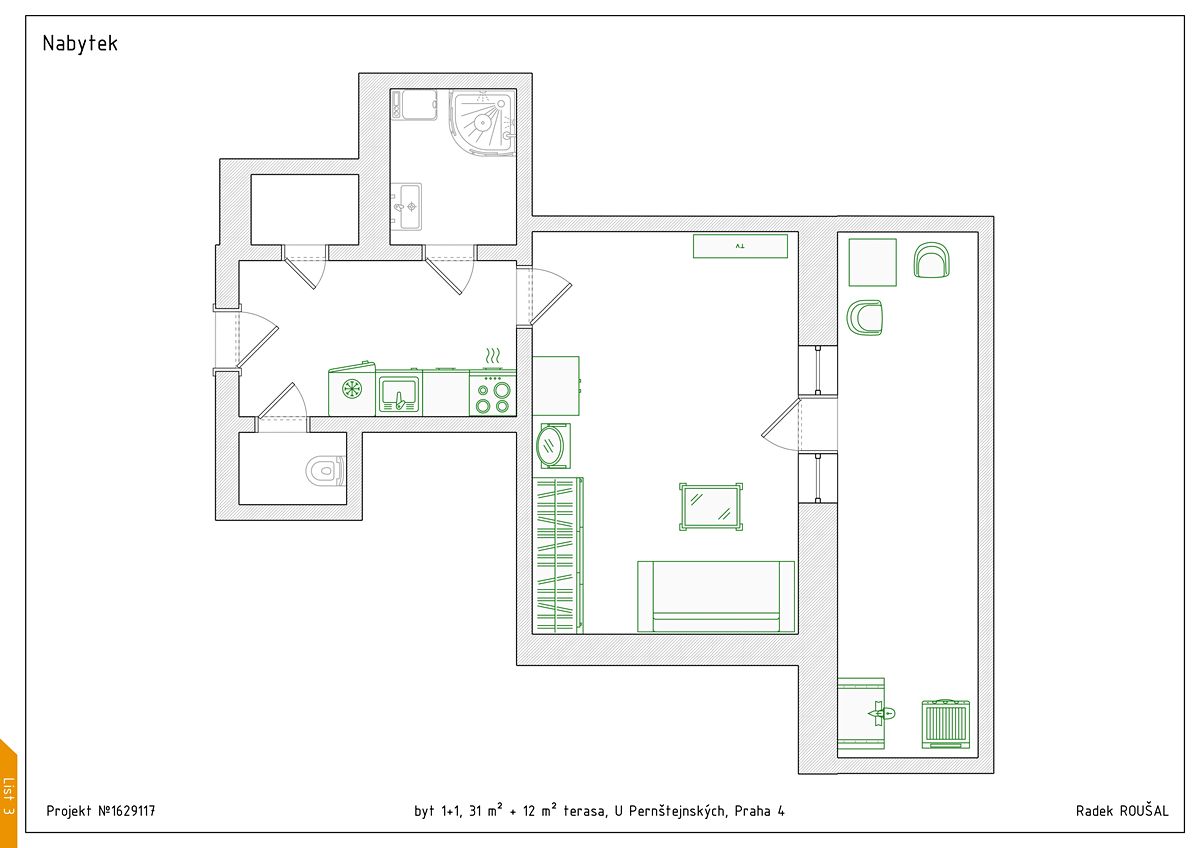 Pronájem bytu 1+1 31 m² – fotografie 4