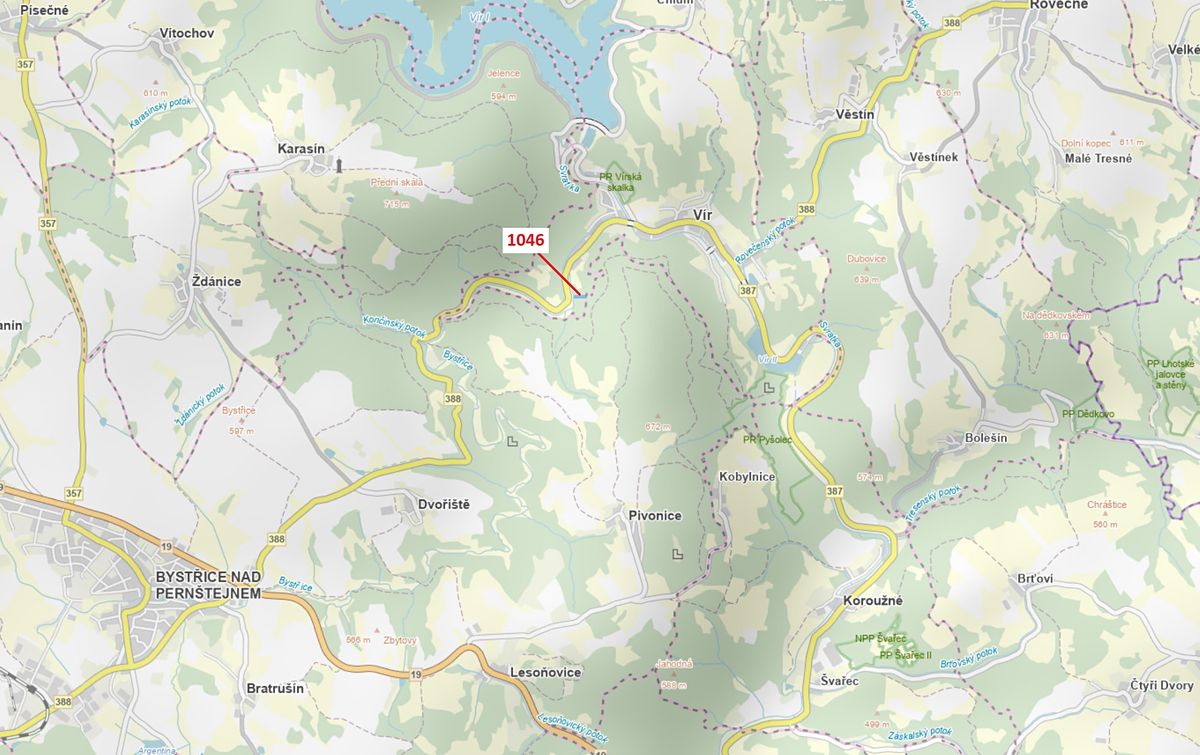 Dražba lesa 2432 m², Vír – fotka 1 z 3