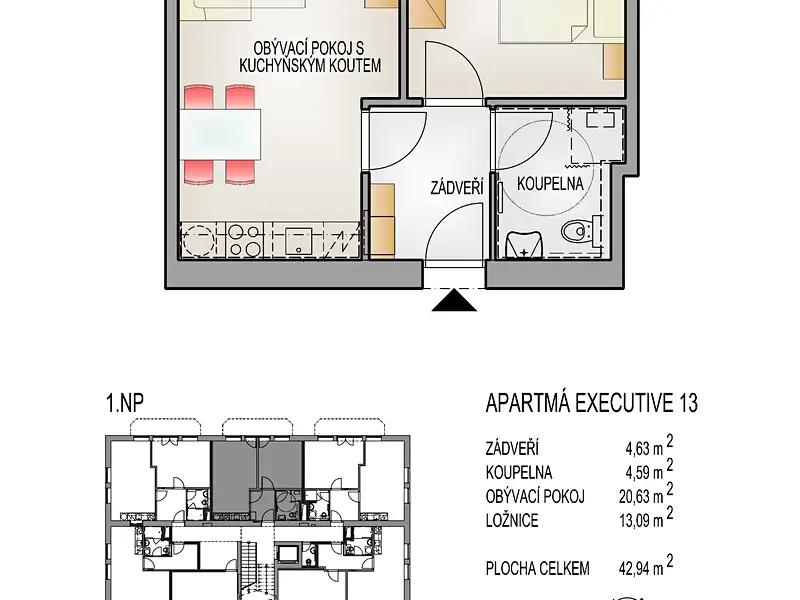 Prodej bytu 2+kk 44 m², Lipová-lázně – náhled fotky 3