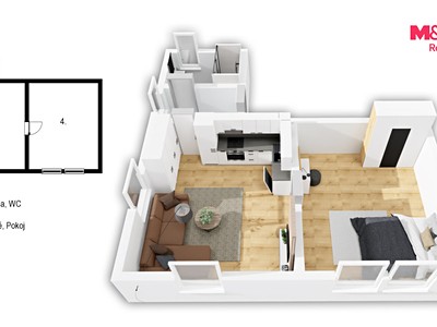 Квартира 2+kk в оренду, 55 м² (2 з 13)