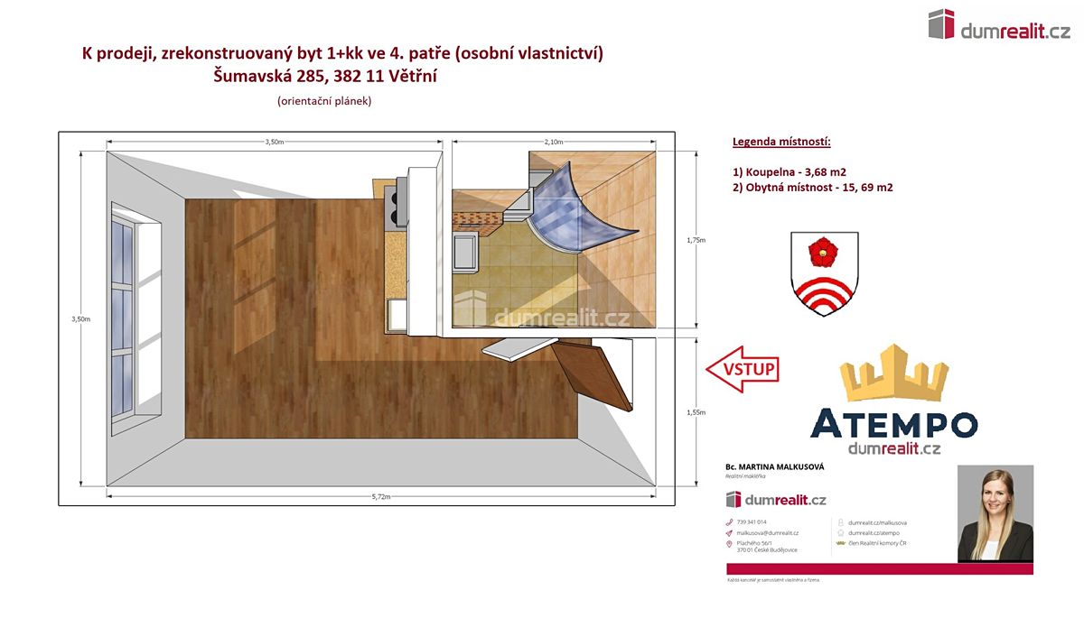 Prodej bytu 1+kk 19 m² – fotografie 2