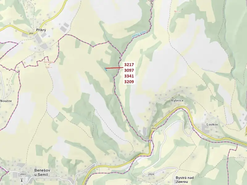 Dražba lesa 1649 m², Benešov u Semil – náhled fotky 1