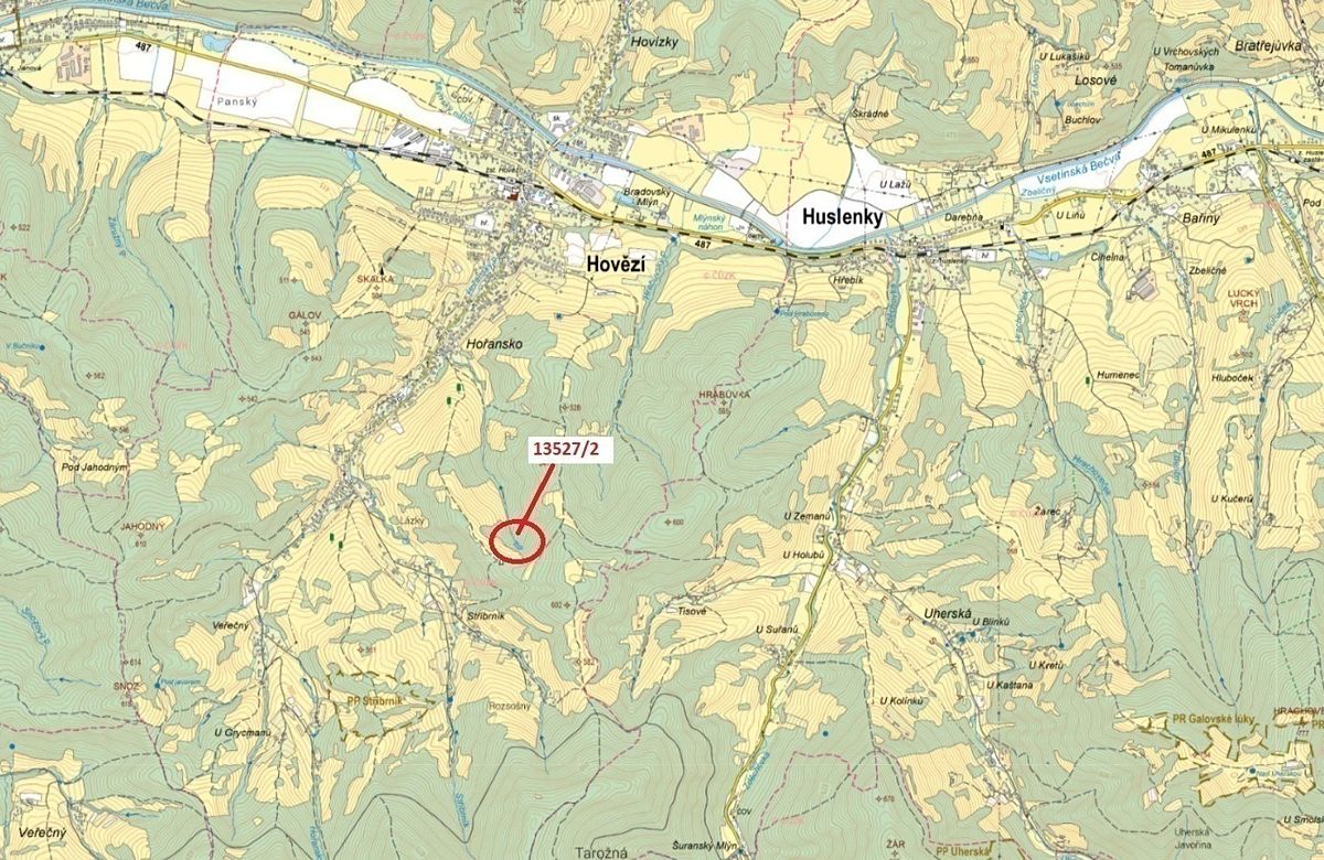 Dražba lesa 1230 m², Hovězí – fotka 1 z 3