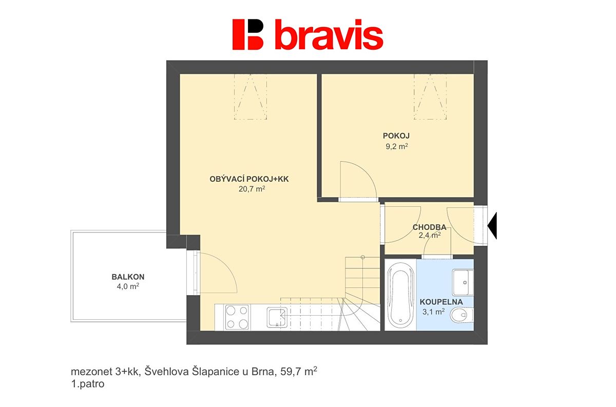 Prodej bytu 3+kk 60 m² – fotografie 5