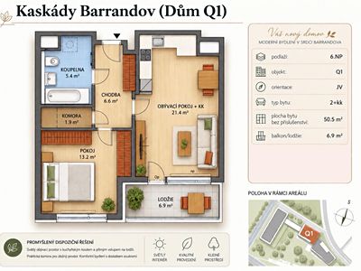 Prodej bytu 2+kk 57 m²