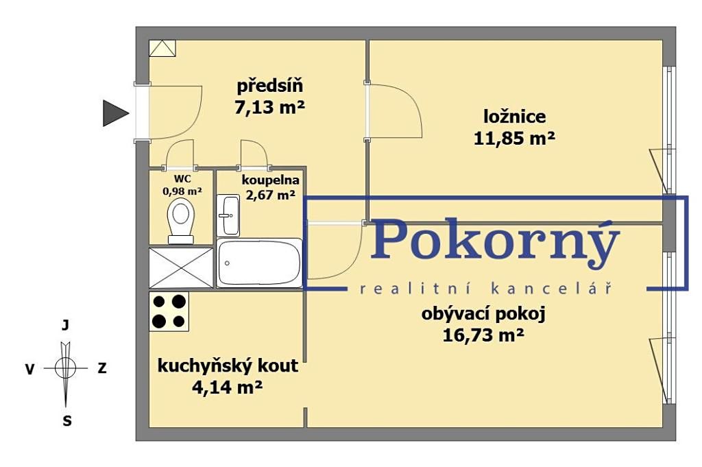 Prodej bytu 2+kk 43 m² – fotografie 2