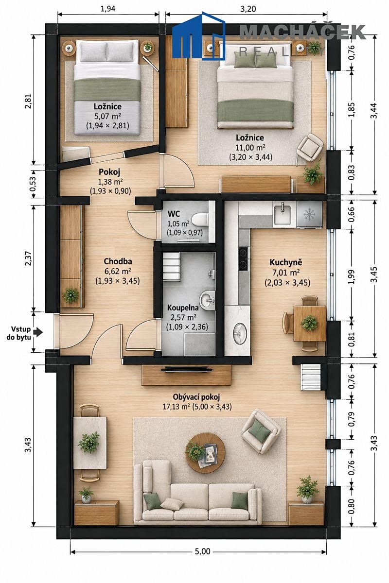Prodej bytu 2+1 54 m² – fotografie 2
