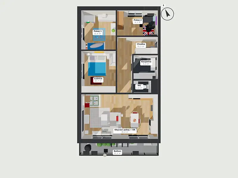 Prodej bytu 4+kk 89 m², Plzeň – náhled fotky 2