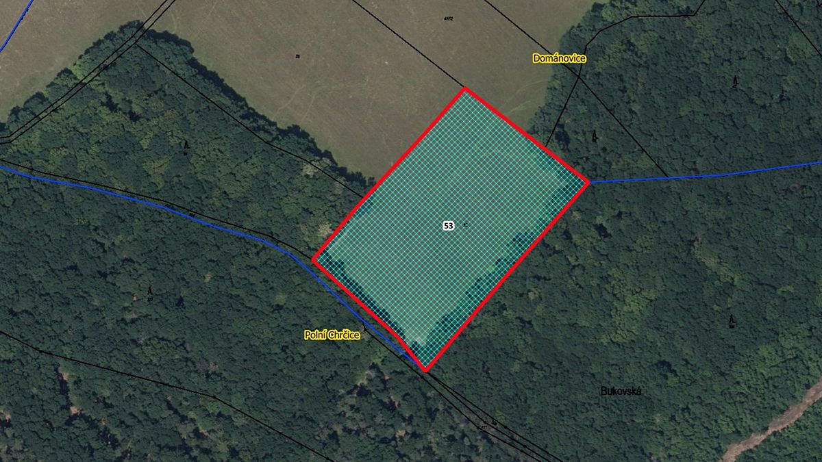 Prodej pole 10167 m², Dománovice – fotka 1 z 3
