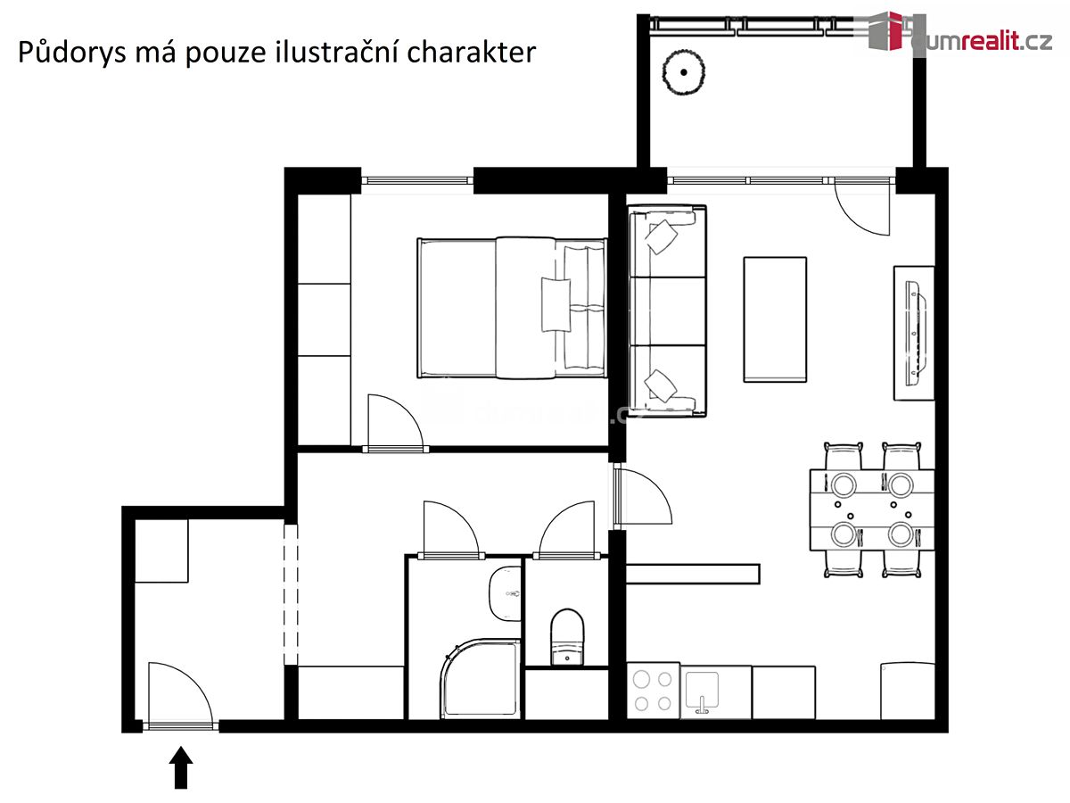 Pronájem bytu 2+kk 44 m² – fotografie 5