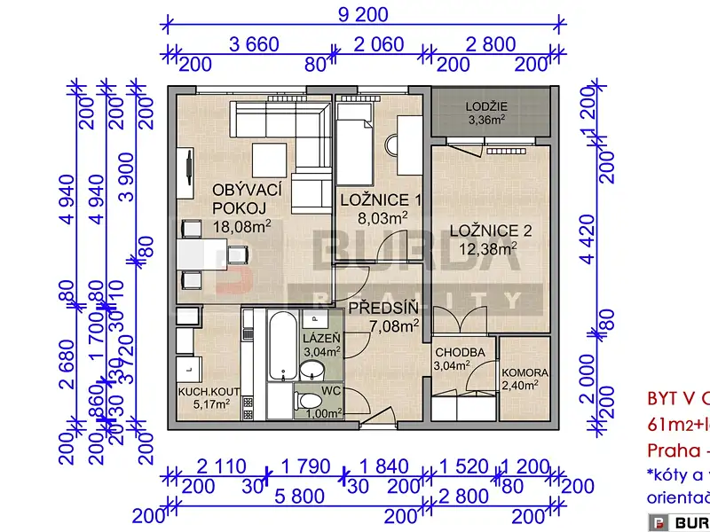 Prodej bytu 3+kk 61 m², Praha – náhled fotky 3