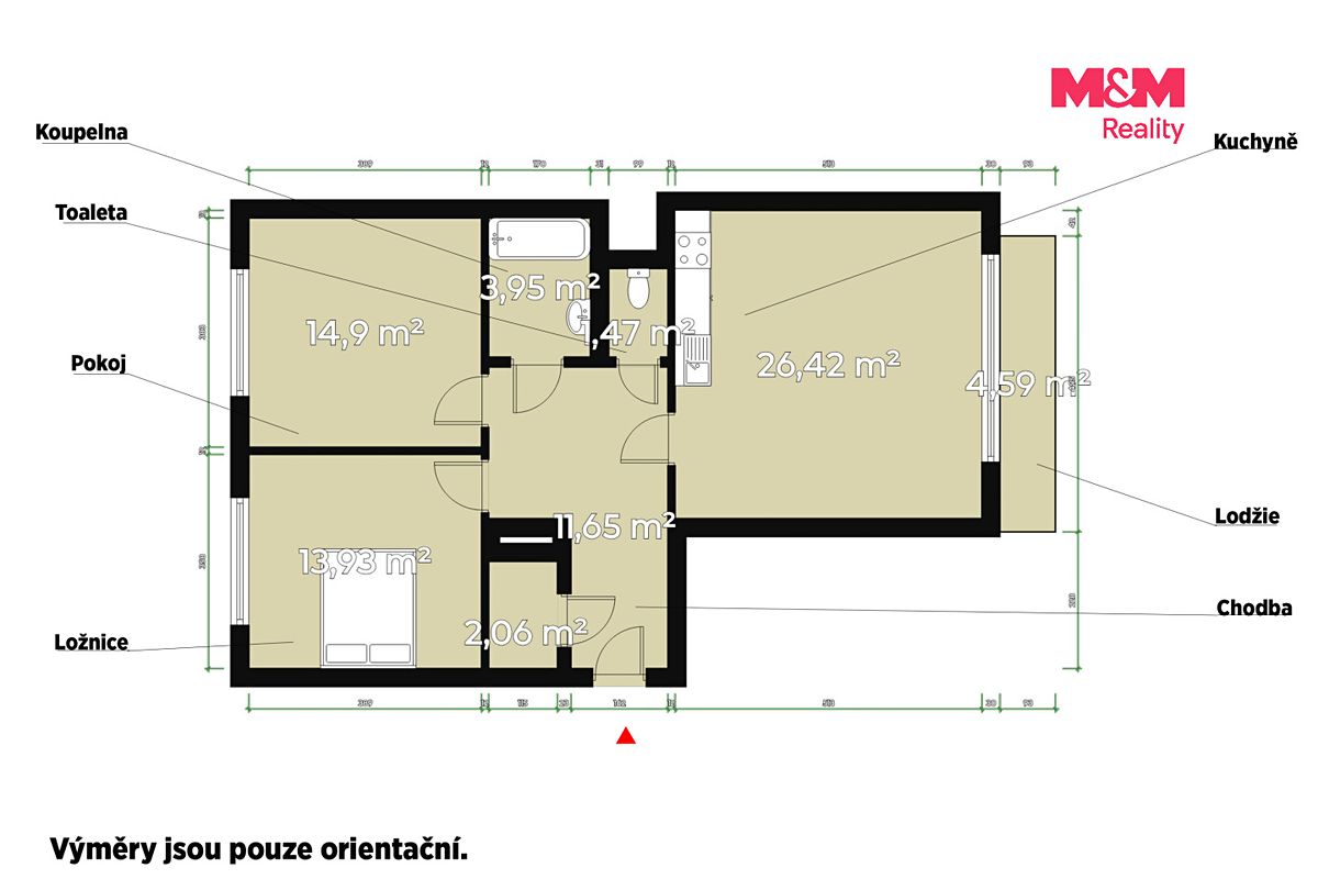 Pronájem bytu 3+kk 79 m² – fotografie 4