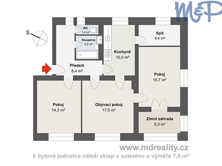Wohnung 3+1 zum Kauf, 74 m² (2 von 16)