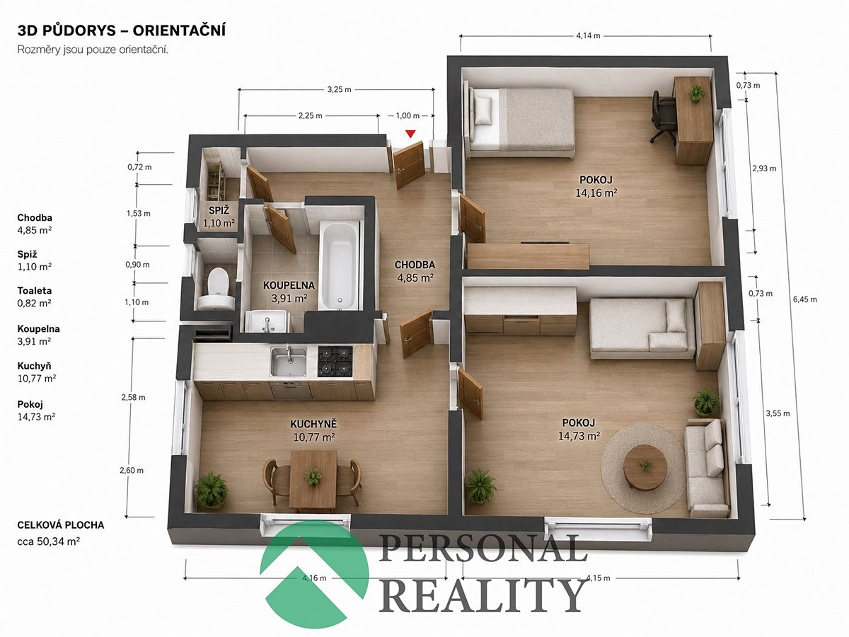 Prodej bytu 2+1 50 m² – fotografie 3