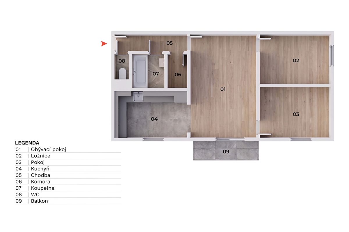 Prodej bytu 3+1 69 m² – fotografie 4