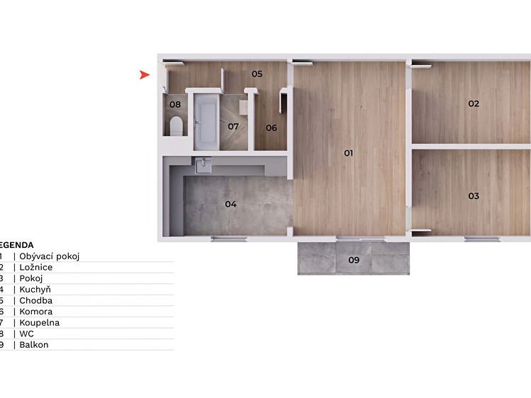 Квартира 3+1 на продаж, 69 м² (4 з 36)