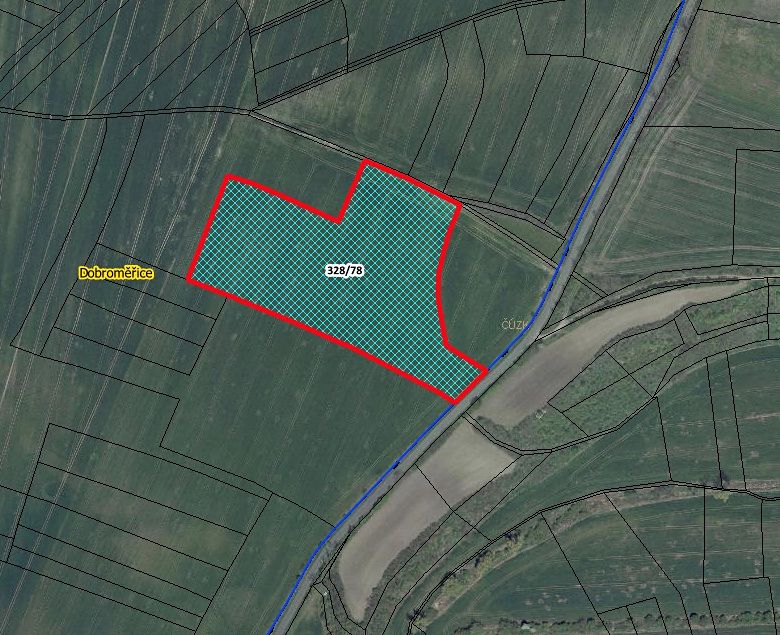 Prodej pole 28792 m², Dobroměřice – fotka 1 z 3
