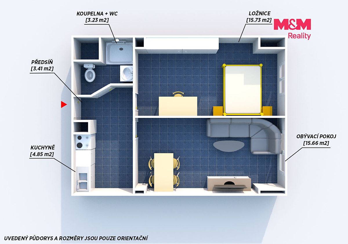 Pronájem bytu 2+kk 44 m² – fotografie 2