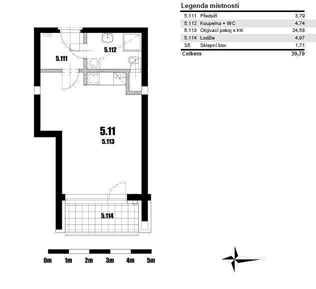 Pronájem bytu 1+kk 33 m² – fotografie 5