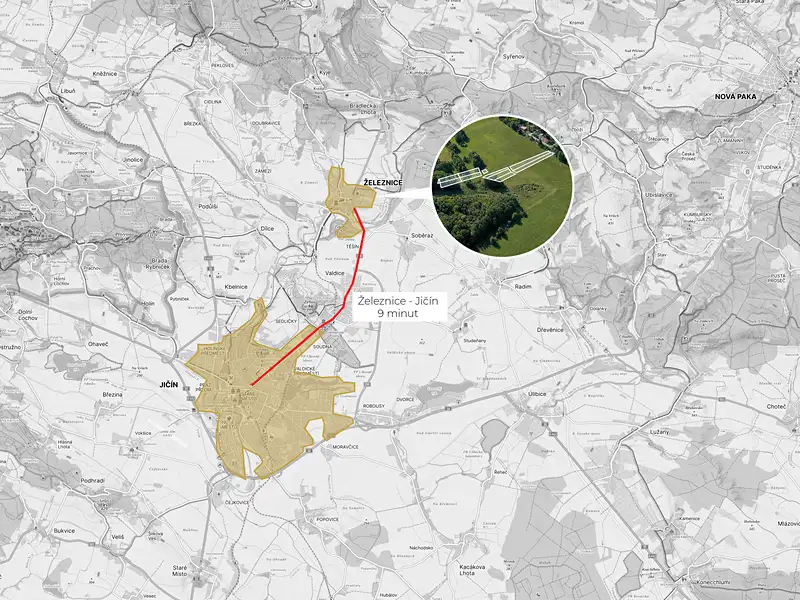 Prodej pole 10883 m², Železnice – náhled fotky 3