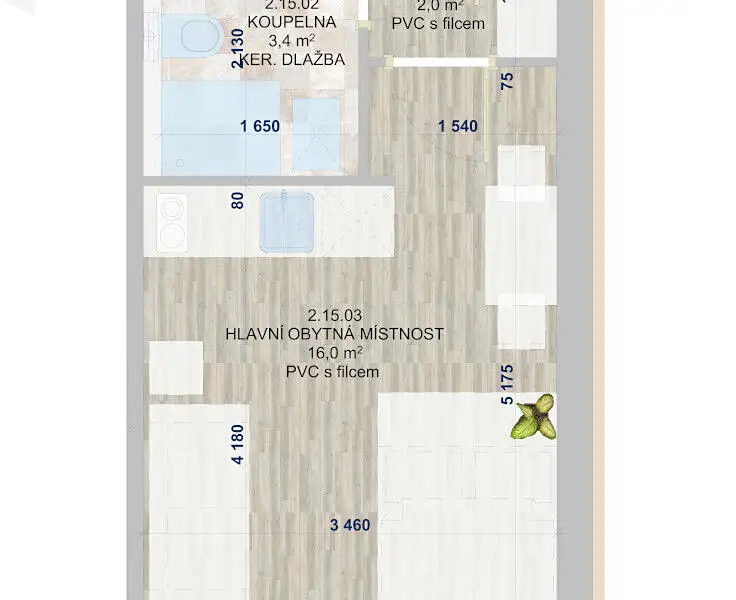 Prodej bytu 1+kk 21 m², Zlín – náhled fotky 3