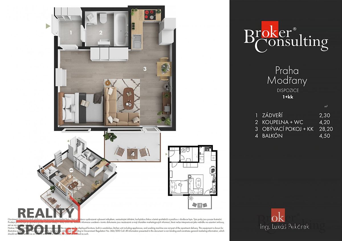 Pronájem bytu 1+kk 37 m² – fotografie 4