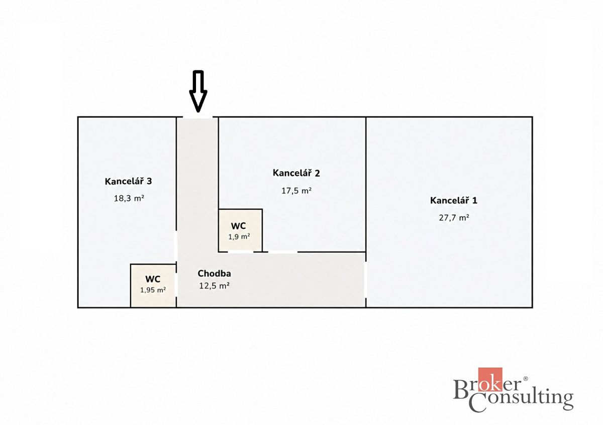 Pronájem kanceláře 80 m² – fotografie 3