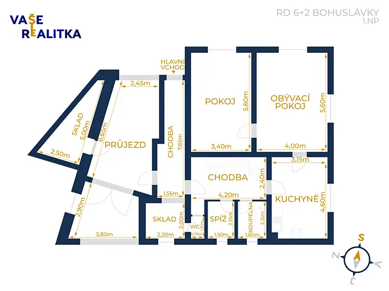 Prodej rodinného domu 188 m², pozemek 1449 m², Bohuslávky – náhled fotky 2