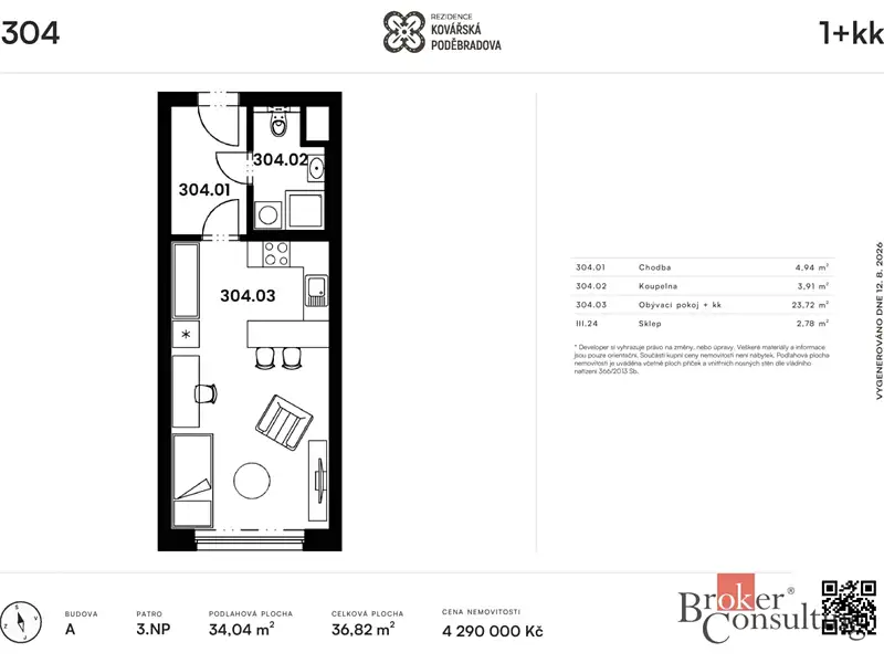 Prodej bytu 1+kk 36 m², Plzeň – náhled fotky 3