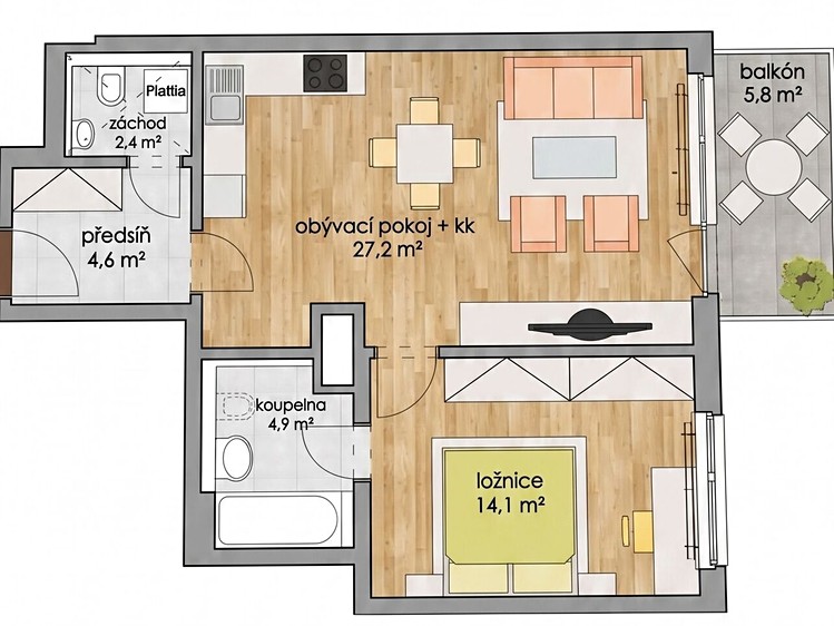 Prodej bytu 2+kk, 61 m² (22 z 22)