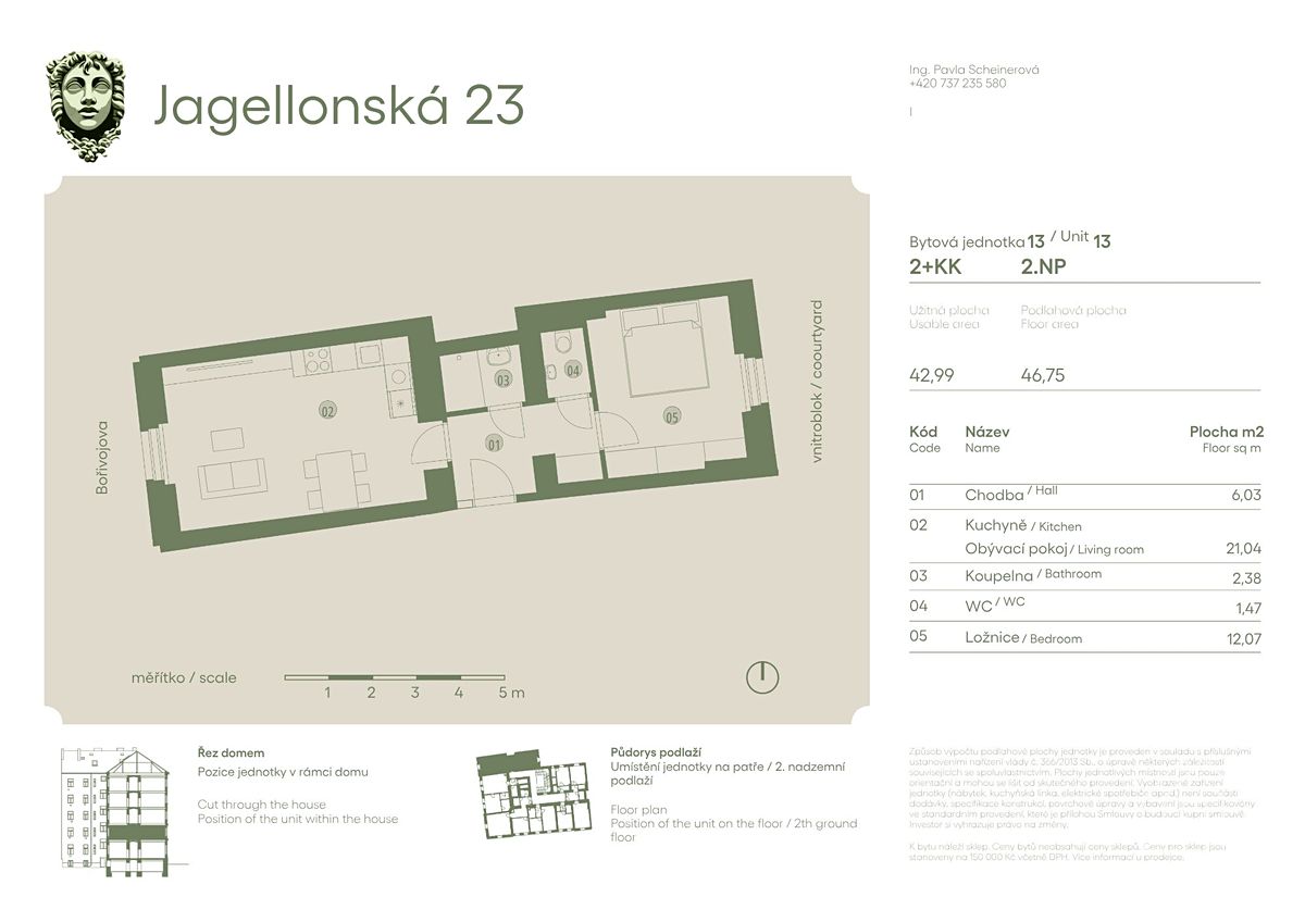 Prodej bytu 2+kk 46 m² – fotografie 3