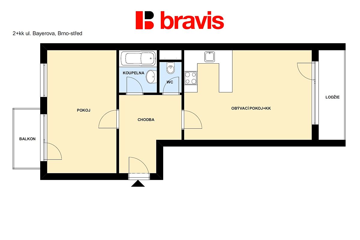 Pronájem bytu 2+kk 60 m² – fotografie 5