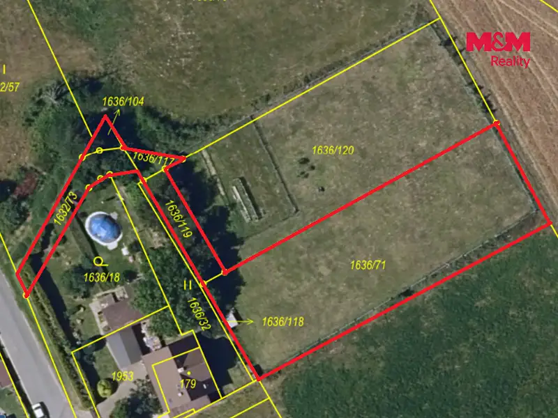 Prodej stavebního pozemku 1276 m², Okrouhlice – náhled fotky 2