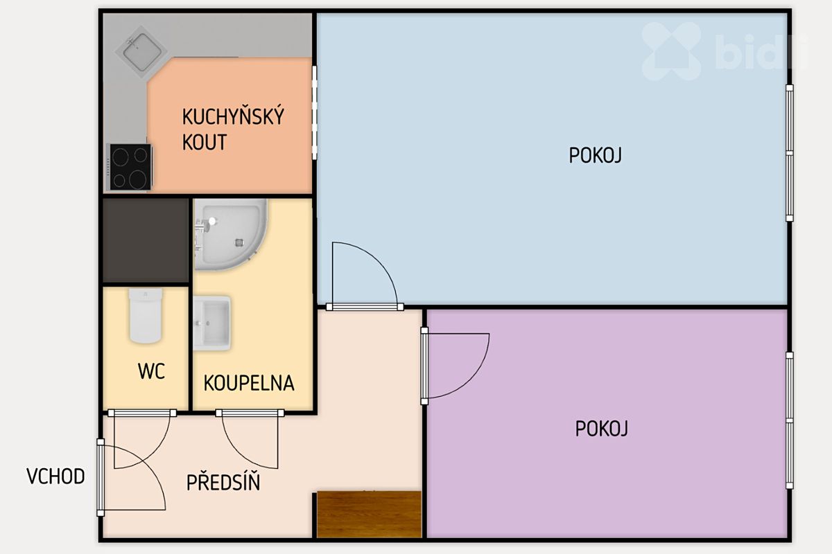 Prodej bytu 2+kk 43 m² – fotografie 3