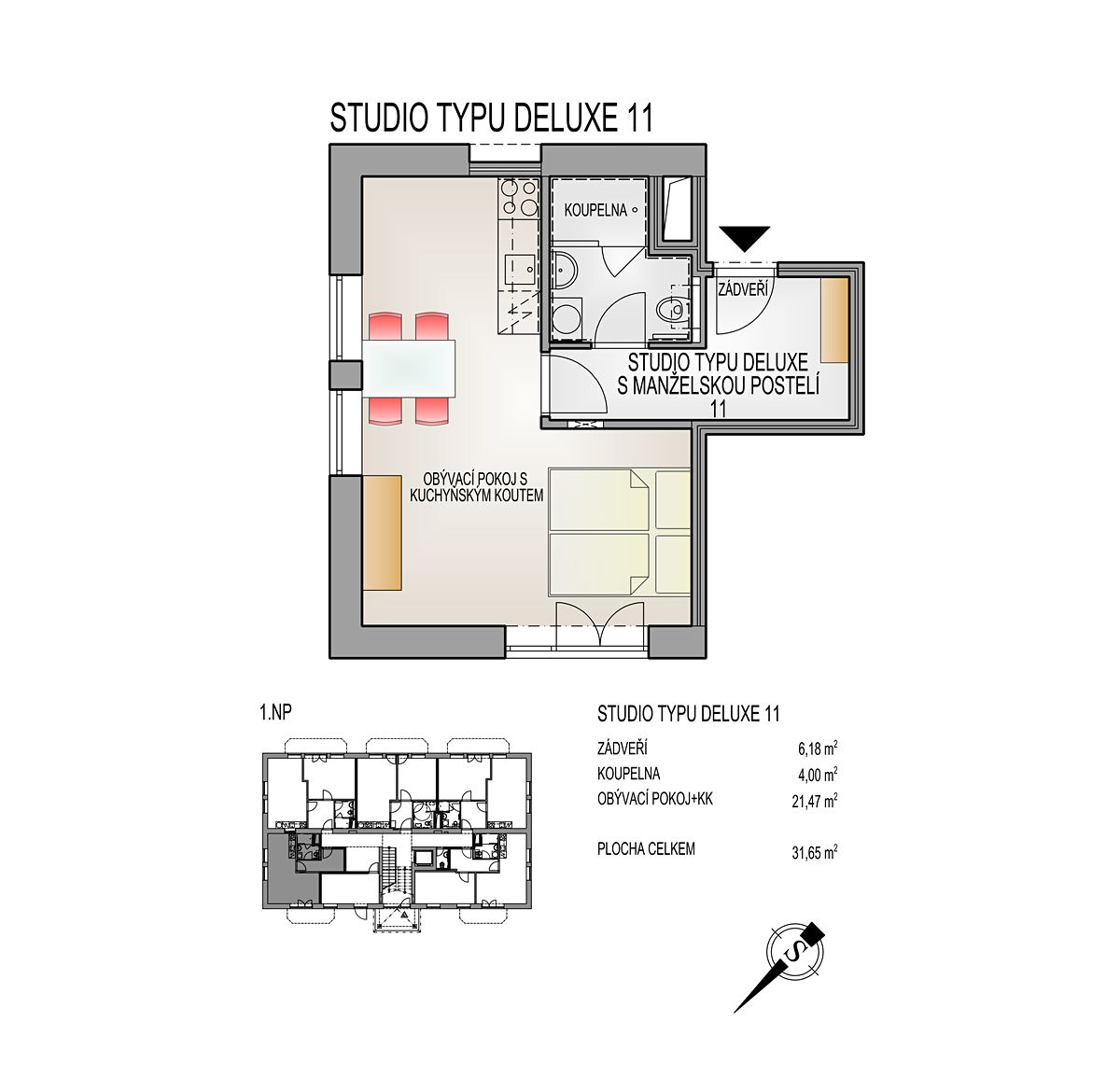 Prodej bytu 1+kk 33 m² – fotografie 3