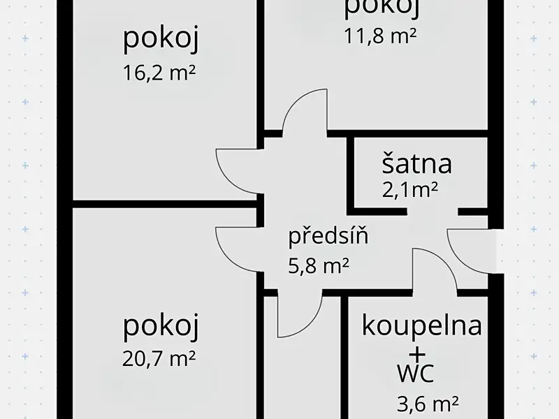 Prodej bytu 3+1 73 m², Kroměříž – náhled fotky 2