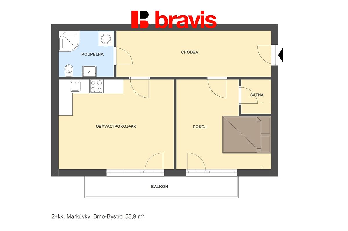 Pronájem bytu 2+kk 53 m² – fotografie 5