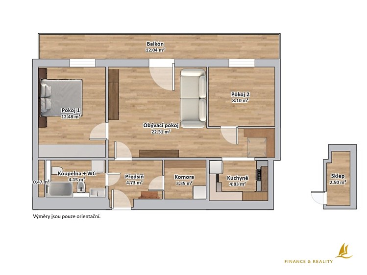 Prodej bytu 3+kk, 63 m² (3 z 20)