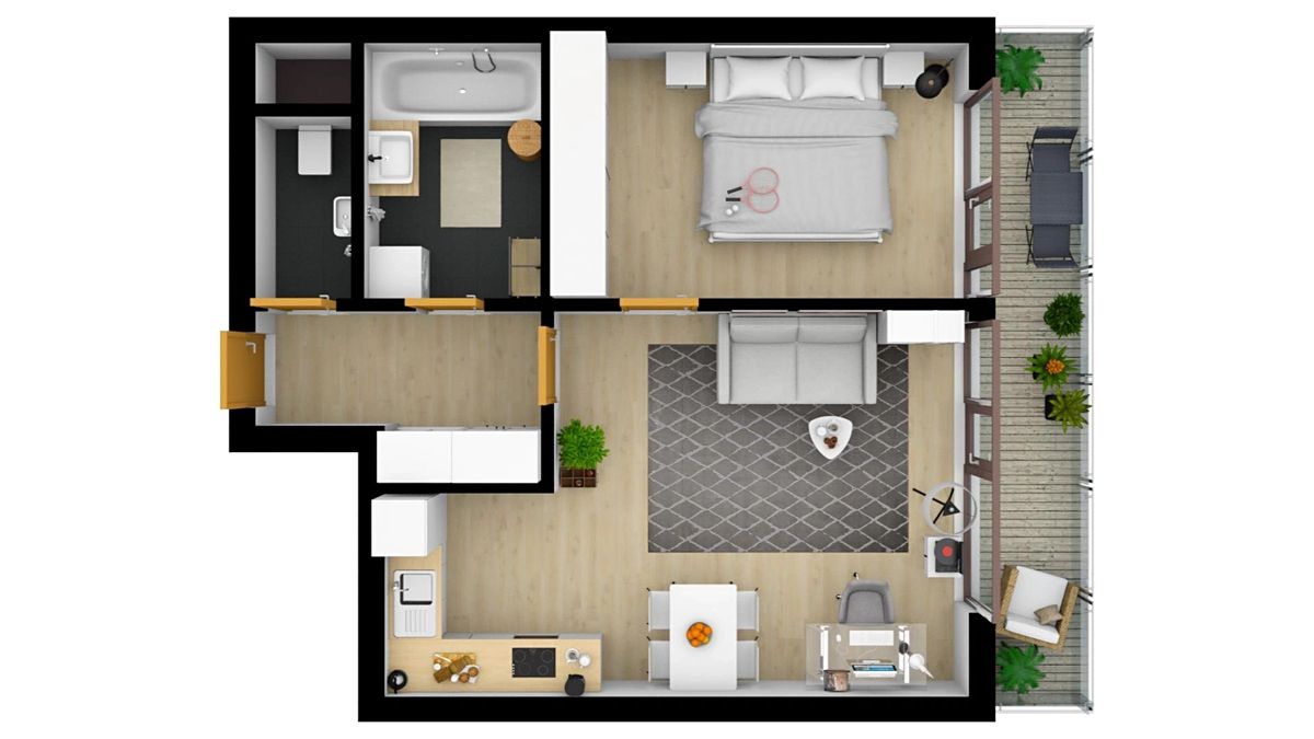 Pronájem bytu 2+kk 54 m² – fotografie 2