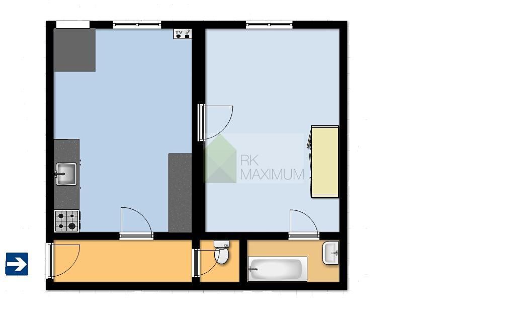 Pronájem bytu 1+1 53 m² – fotografie 4