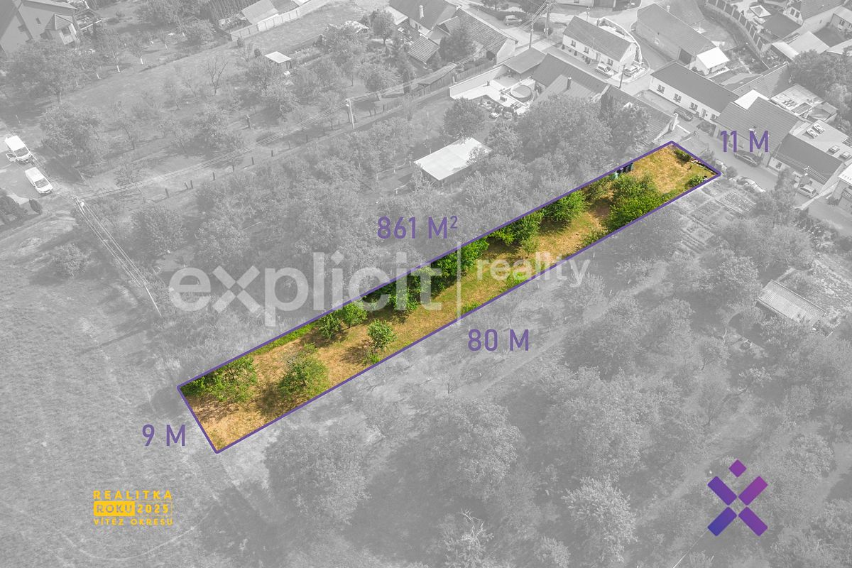 Prodej stavebního pozemku 861 m² – fotografie 3
