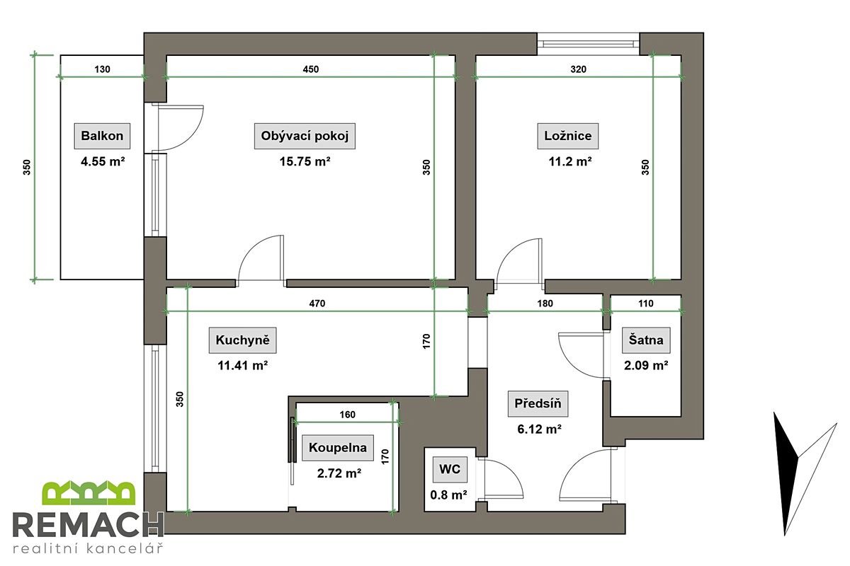 Pronájem bytu 2+1 55 m² – fotografie 2