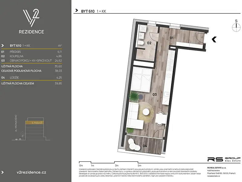 Prodej bytu 1+kk 38 m², Praha – náhled fotky 2