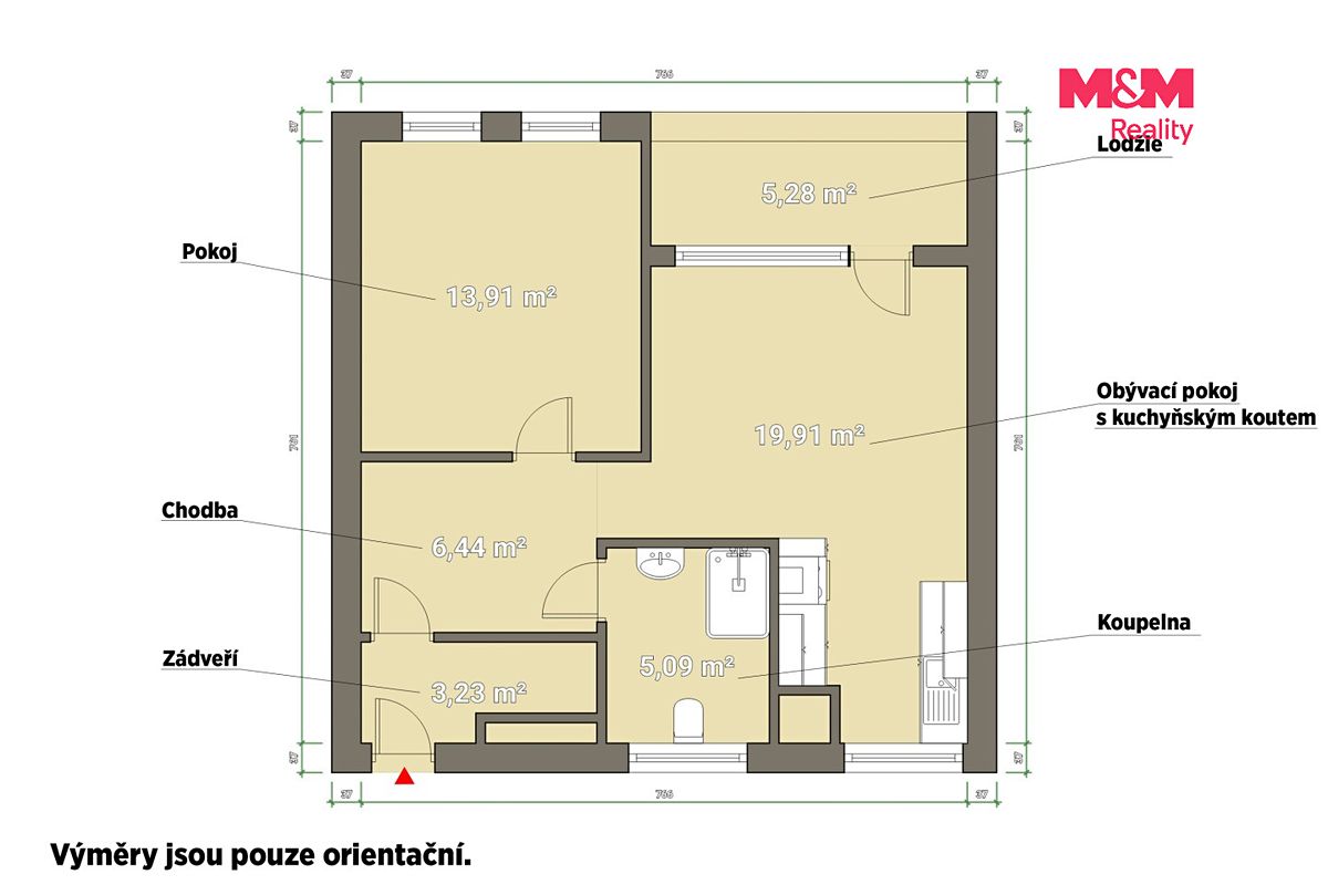 Pronájem bytu 2+kk 54 m² – fotografie 2