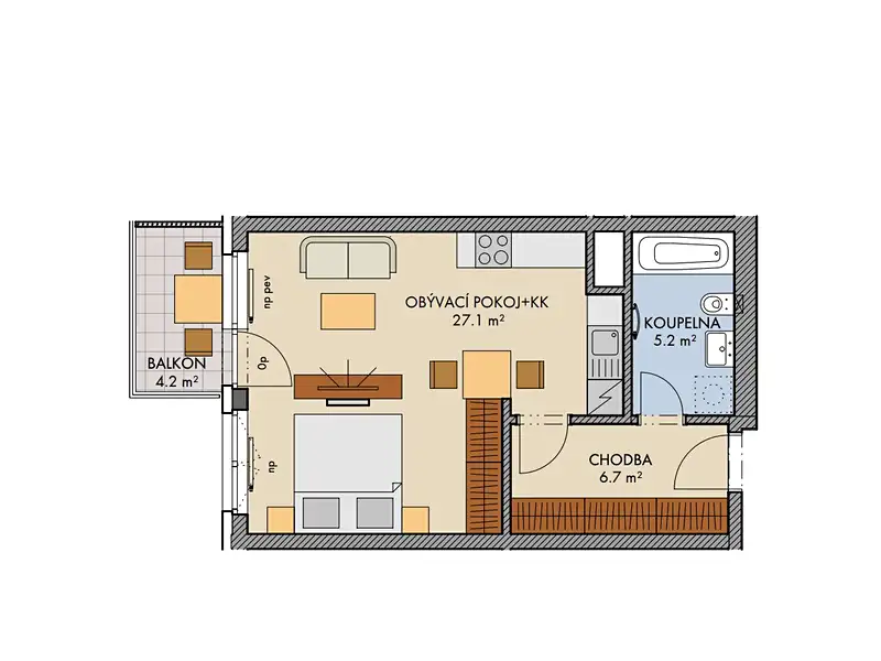Prodej bytu 1+kk 40 m², Praha – náhled fotky 2