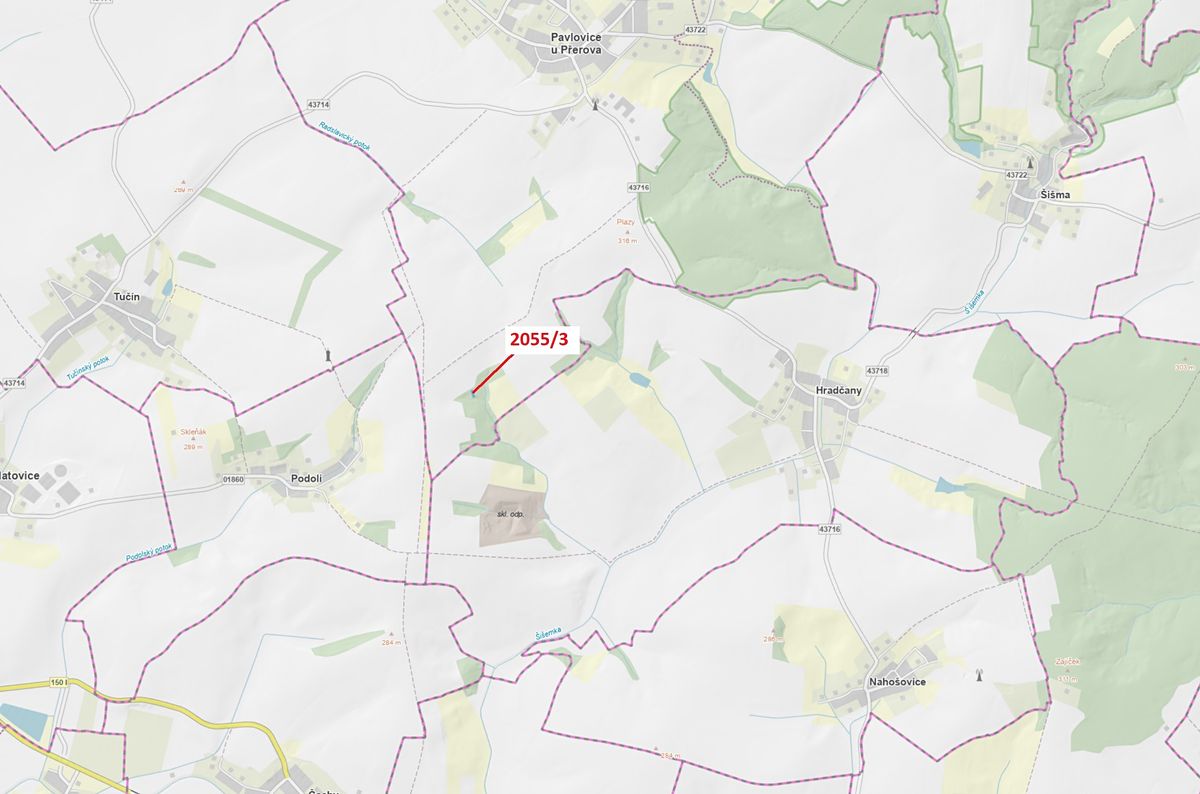 Dražba lesa 449 m², Pavlovice u Přerova – fotka 1 z 3