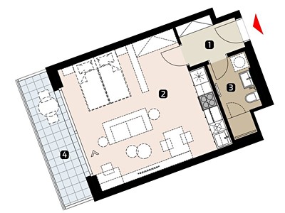 Wohnung 1+kk zum Kauf, 41 m² (3 von 16)