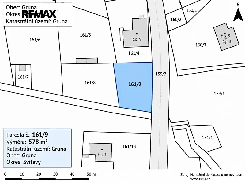 Prodej stavebního pozemku 578 m², Gruna – náhled fotky 1